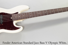 Fender American Standard Jazz Bass V Olympic White, 2012 Full Front View