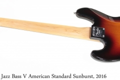 Fender Jazz Bass V American Standard Sunburst, 2016 Full Rear View