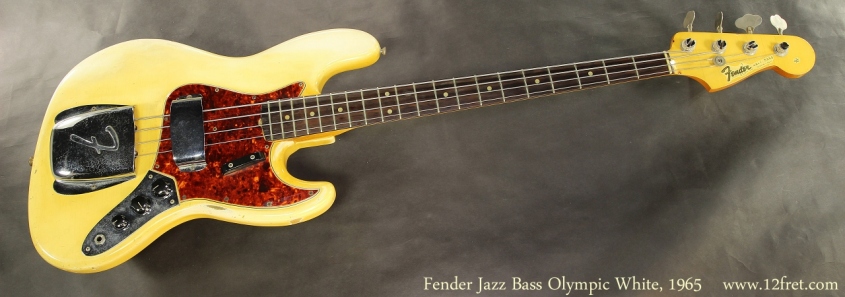 Fender Jazz Bass Olympic White, 1965 Full Front View