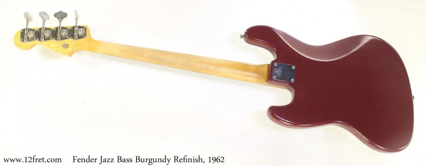 Fender Jazz Bass Burgundy Refinish, 1962 Full Rear View