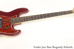 Fender Jazz Bass Burgundy Refinish, 1962 Full Front View