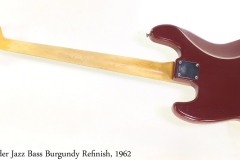 Fender Jazz Bass Burgundy Refinish, 1962 Full Rear View