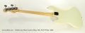 Fender Jazz Bass Custom Shop 1964 NOS White, 2005 Full Rear View