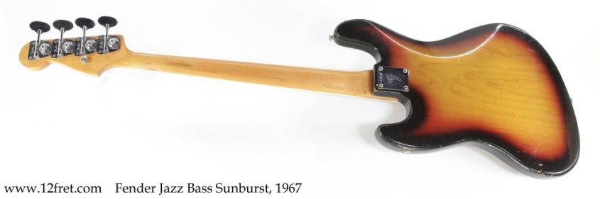 Fender Jazz Bass Sunburst, 1967 Full Rear View