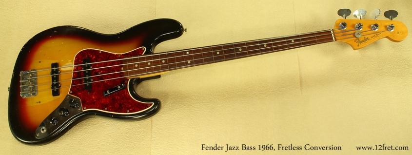 Fender Jazz Bass 1966 Fretless Conversion full front