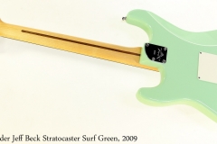 Fender Jeff Beck Stratocaster Surf Green, 2009 Full Rear View