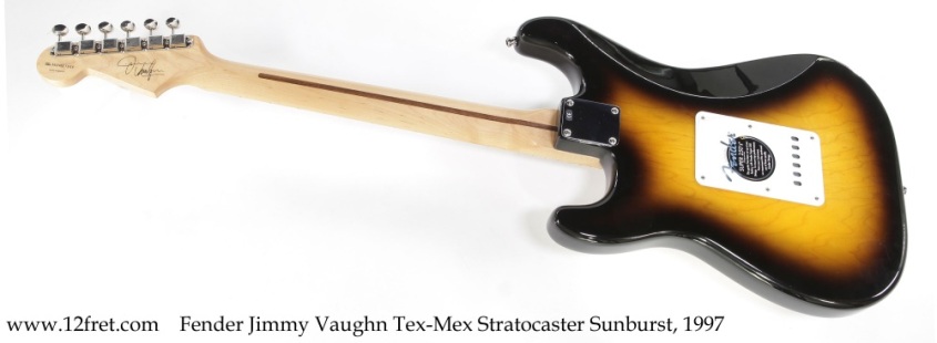 Fender Jimmy Vaughn Tex-Mex Stratocaster Sunburst, 1996 Full Rear View