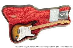 Fender John English '54 Strat 50th Anniversary Sunburst, 2004 Case Open View