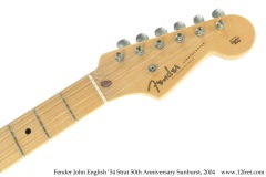 Fender John English '54 Strat 50th Anniversary Sunburst, 2004 Head Front View