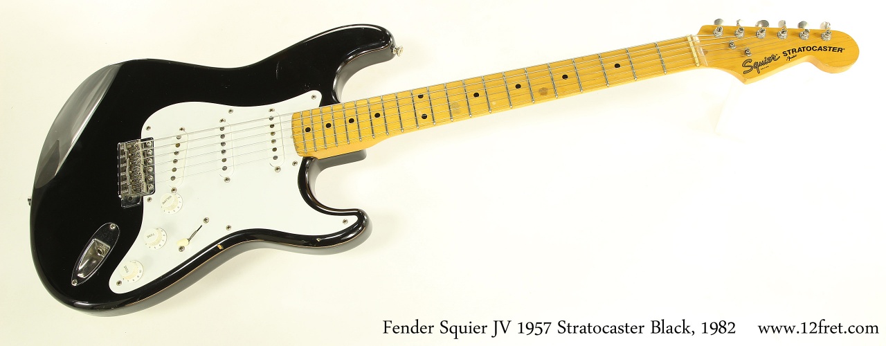 Fender Squier JV 1957 Stratocaster Black, 1982 Full Front View