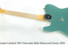 Fender Limited 1961 Telecaster Relic Sherwood Green, 2022 Full Rear View