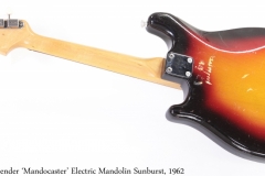 Fender 'Mandocaster' Electric Mandolin Sunburst, 1962 Full Rear View