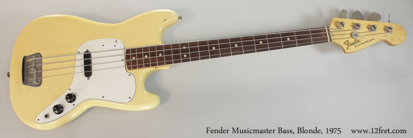 Fender Musicmaster Bass, Blonde, 1975 Full Front View