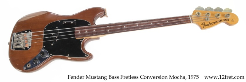 Fender Mustang Bass Fretless Conversion Mocha, 1975 Full Front View