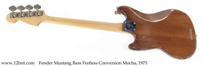 Fender Mustang Bass Fretless Conversion Mocha, 1975 Full Rear View