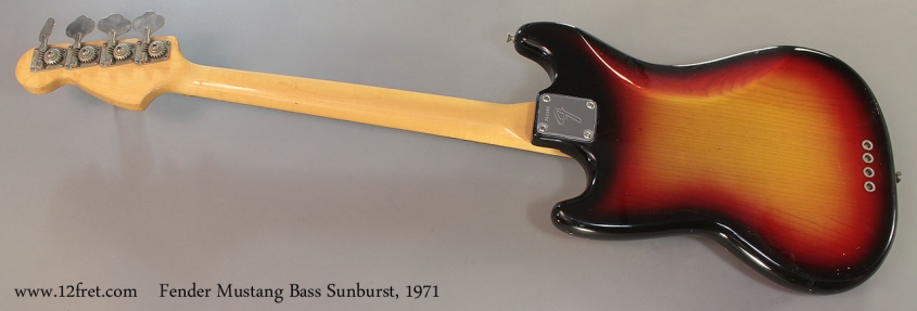 Fender Mustang Bass Sunburst, 1971 Full Rear View