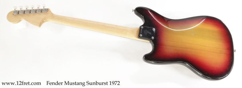 Fender Mustang Sunburst 1972 Full Rear View