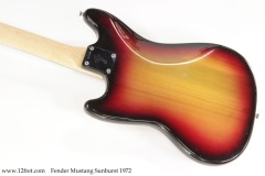 Fender Mustang Sunburst 1972 Back View
