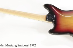 Fender Mustang Sunburst 1972 Full Rear View