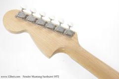Fender Mustang Sunburst 1972 Head Rear View
