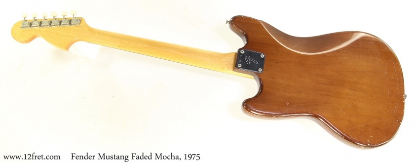 Fender Mustang Faded Mocha, 1975 Full Rear View