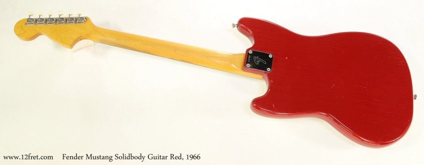 Fender Mustang Solidbody Guitar Red, 1966  Full Rear View
