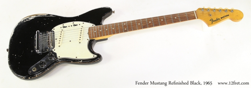 Fender Mustang Refinished Black, 1965   Full Front View