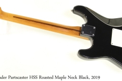 Fender Partscaster HSS Roasted Maple Neck Black, 2019 Full Rear View