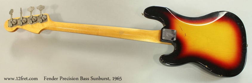 Fender Precision Bass Sunburst, 1965 Full Rear View