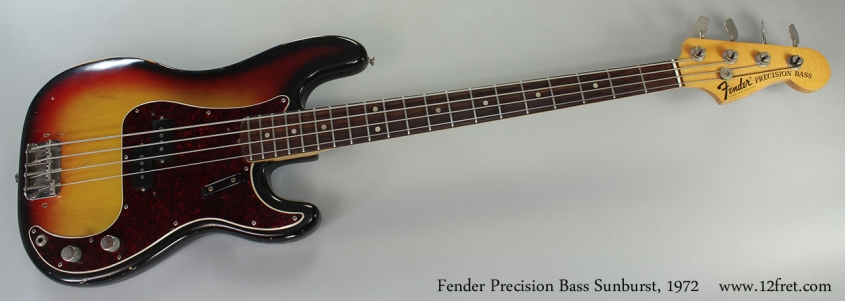 Fender Precision Bass Sunburst, 1972 Full Front View