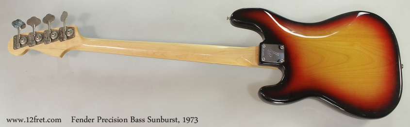 Fender Precision Bass Sunburst, 1973 Full Rear View