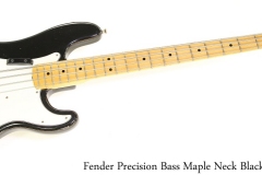 Fender Precision Bass Maple Neck Black, 1975 Full Front View