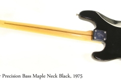 Fender Precision Bass Maple Neck Black, 1975 Full Rear View