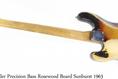 Fender Precision Bass Rosewood Board Sunburst 1963 Full Rear View