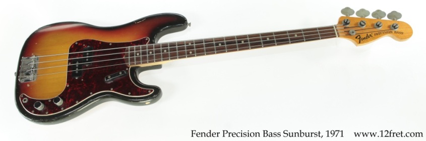 Fender Precision Bass Sunburst, 1971 Full Front View