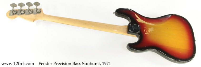 Fender Precision Bass Sunburst, 1971 Full Rear View