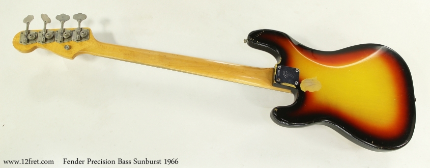 Fender Precision Bass Sunburst 1966  Full Rear View