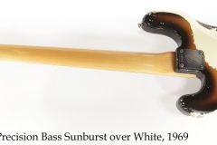 Fender Precision Bass Sunburst over White, 1969 Full Rear View