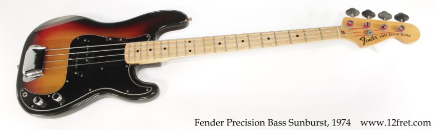 Fender Precision Bass Sunburst, 1974 Full Front View