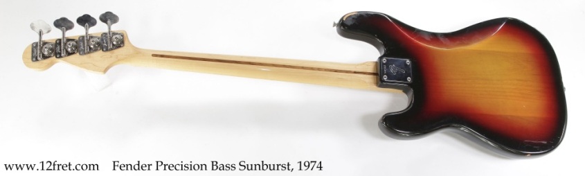 Fender Precision Bass Sunburst, 1974 Full Rear View