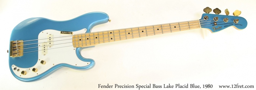Fender Precision Special Bass Lake Placid Blue, 1980 Full Front View