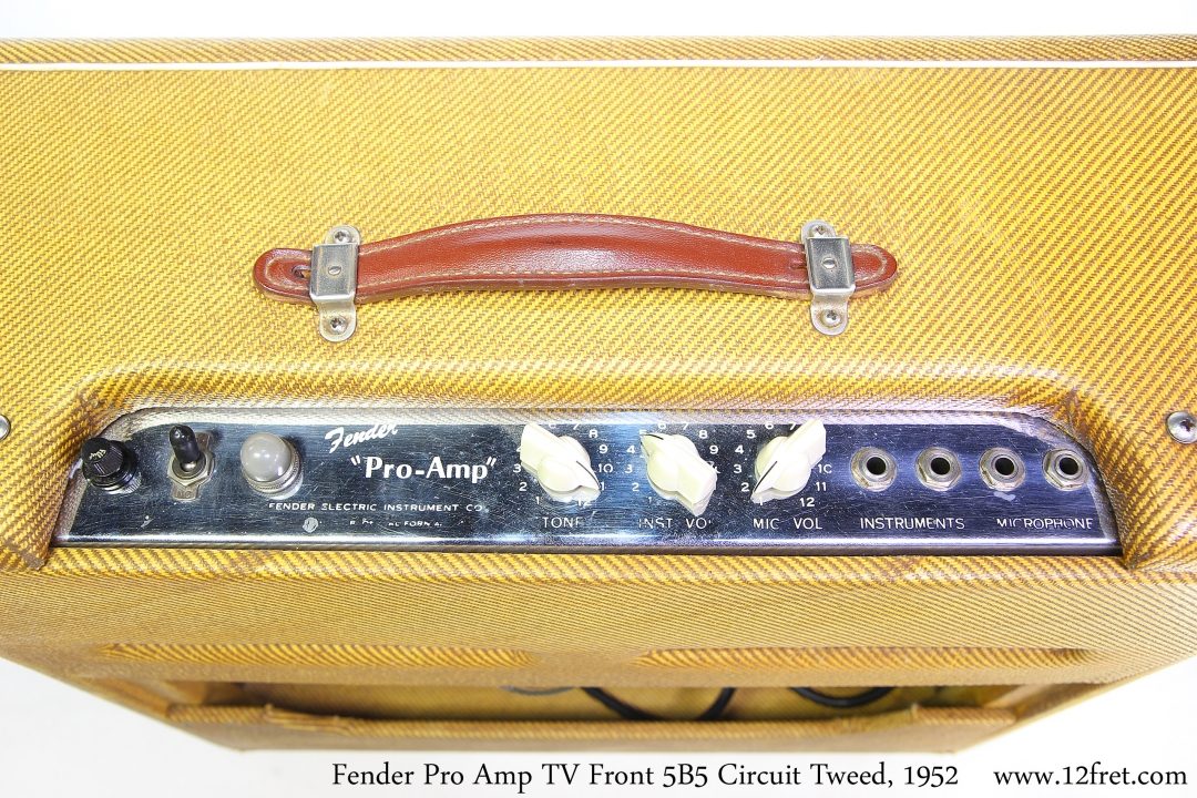 Fender Pro Amp TV Front 5B5 Circuit Tweed, 1952 Controls View