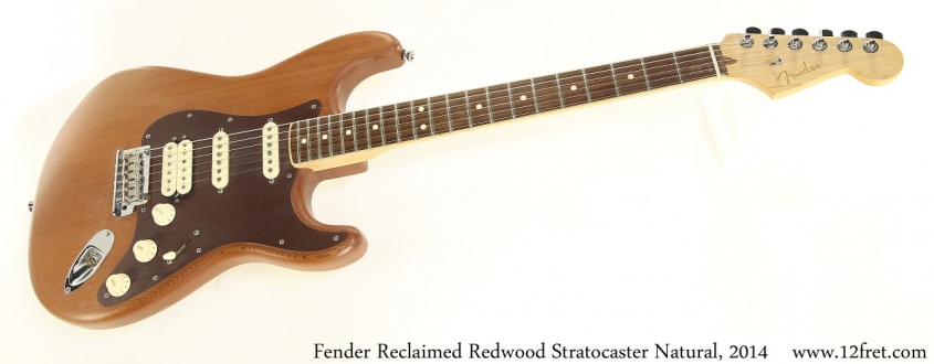Fender Reclaimed Redwood Stratocaster Natural, 2014 Full Front View