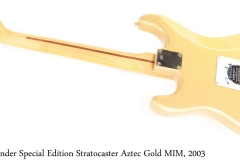 Fender Special Edition Stratocaster Aztec Gold MIM, 2003 Full Rear View