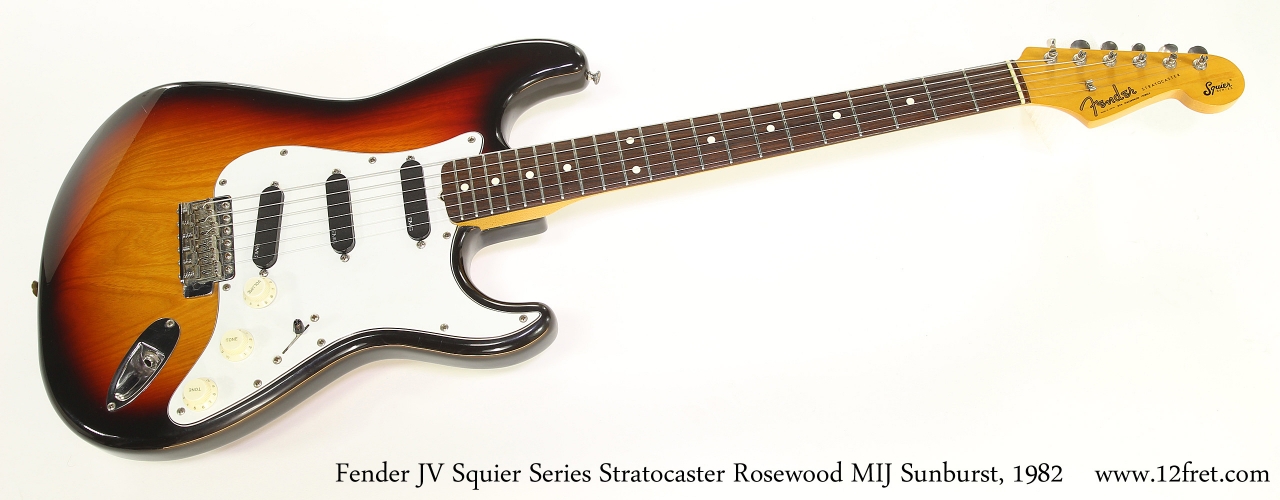 Fender JV Squier Series Stratocaster Rosewood MIJ Sunburst, 1982  Full Front View