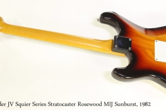 Fender JV Squier Series Stratocaster Rosewood MIJ Sunburst, 1982  Full Rear View