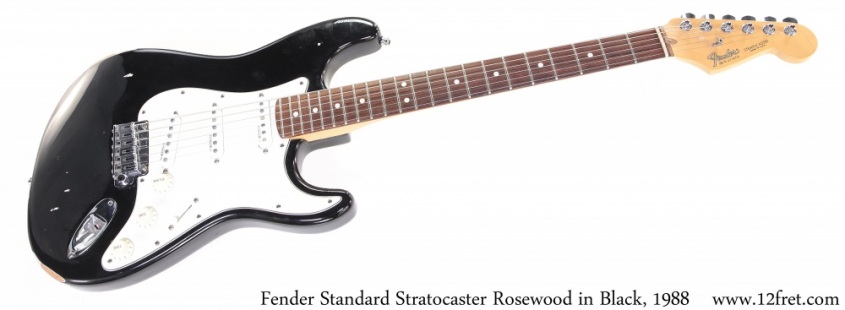 Fender Standard Stratocaster Rosewood in Black, 1988 Full Front View