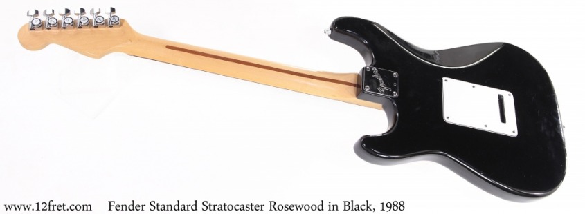 Fender Standard Stratocaster Rosewood in Black, 1988 Full Rear View