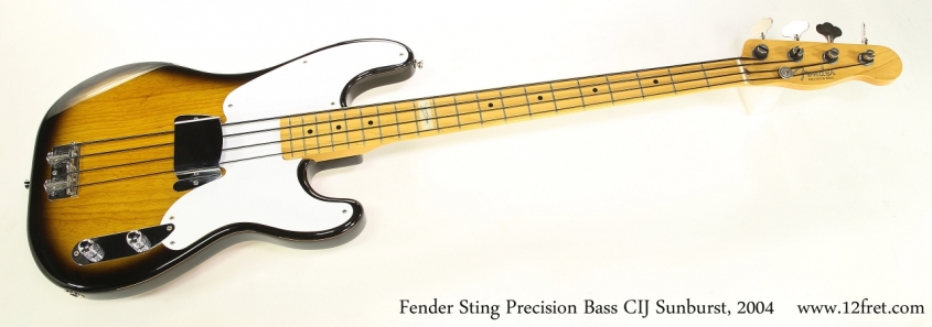 Fender Sting Precision Bass CIJ Sunburst, 2004   Full Front View