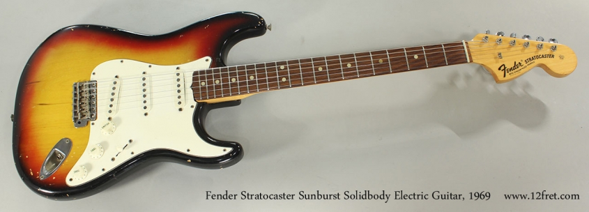 Fender Stratocaster Sunburst Solidbody Electric Guitar, 1969 Full Front VIew
